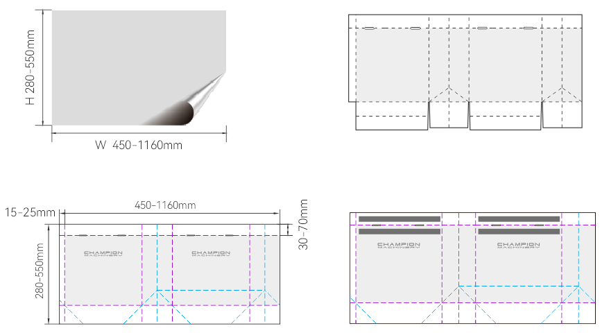 Paper Bag Sheets-Fed Pasting In Line With 4 PCS Top Cardboard Pasting（Horizontal）