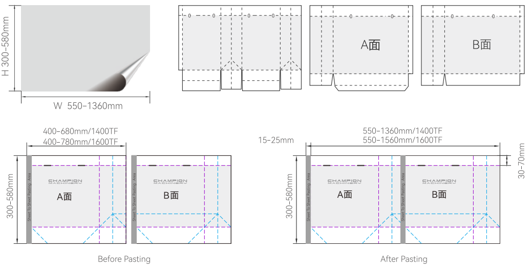 Automatic Paper Bag Double Sheets Pasting With Tube Forming Machine