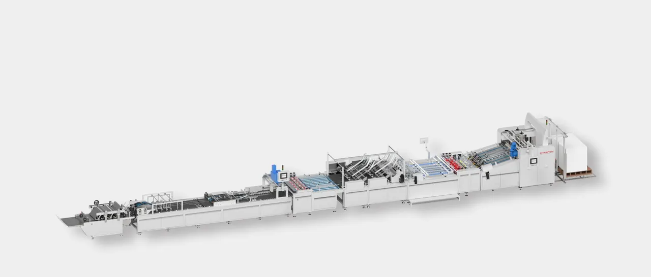 Automatic Paper Bag Double Sheets Pasting In Line With 4 PCS Top Cardboard Pasting Tube Forming Machine