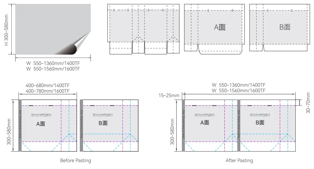 Double Sheets Pasting  Paper Bag Machine Production Line (Group A + B)