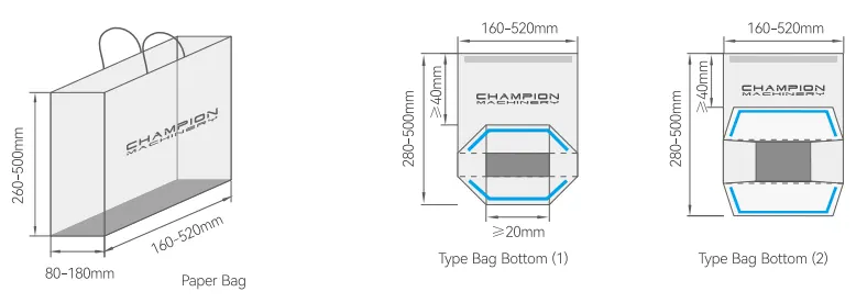 Fully Automatic Luxury Paper Bag Production Line With Two Sheets /Single Sheet Feeding Four Top Cards Pasting One Bottom Card Placing
