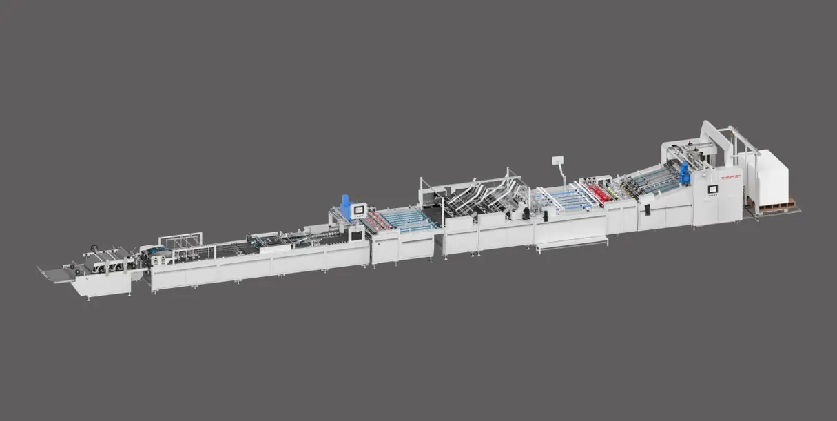 Automatic Paper Bag Double Sheets Pasting In Line With 4 PCS Top Cardboard Pasting Tube Forming Machine
