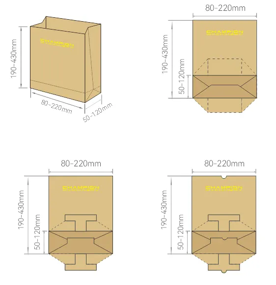 Roll Fed Inline Auto Paper Bag Machine With 4 Color Flexo Printing Machine Inline