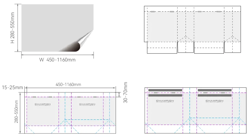 Paper Bag Sheets-Fed Pasting In Line With 4 PCS Top Cardboard Pasting（Horizontal）