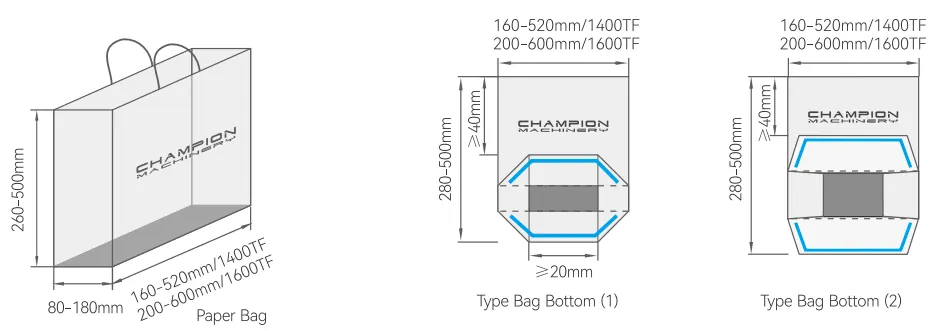 Double Sheets Pasting  Paper Bag Machine With Auto Bottom Cardboard Production Line A+B