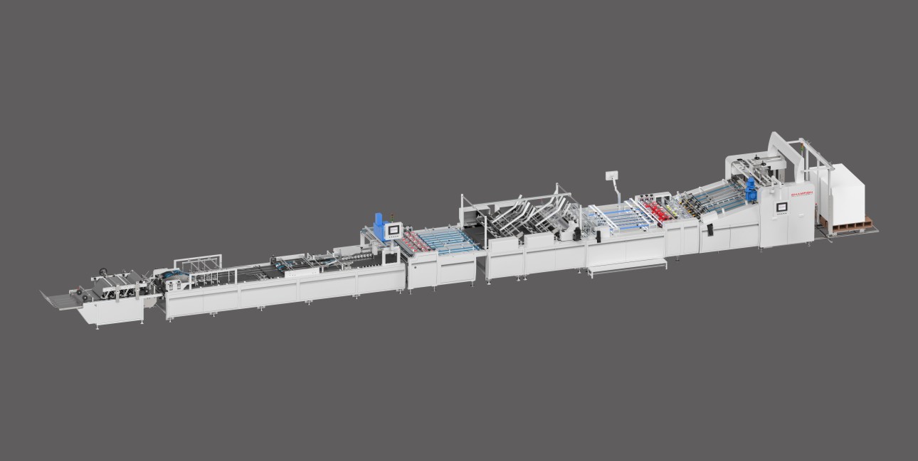 Automatic Paper Bag Double Sheets Pasting In Line With 4 PCS Top Cardboard Pasting Tube Forming Machine