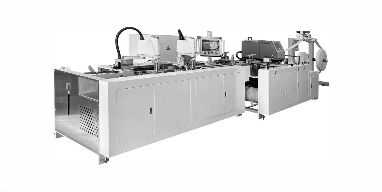 Paper Bag Auto Paper Handle Pasting Inline (Twisted ) With Handle Making Machine-Single Robotic