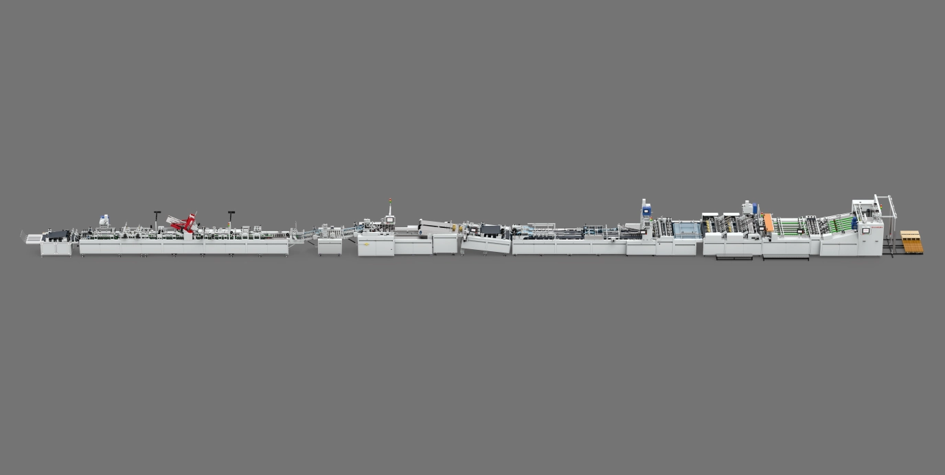 Fully Automatic Luxury Paper Bag Production Line With Two Sheets/Single Sheet Feeding Four Top Cards Pasting One Bottom Card Placing