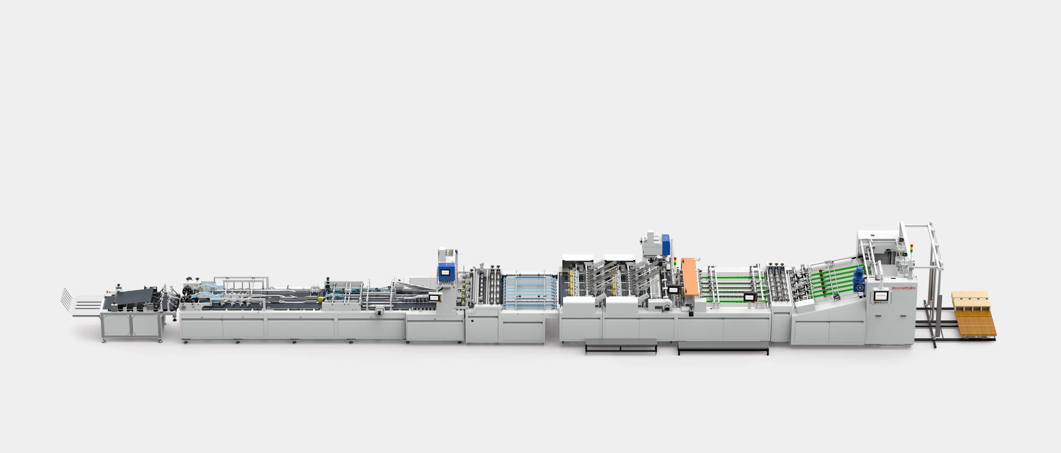 Automatic Paper Bag Double Sheets Pasting In Line With 4 PCS Top Cardboard Pasting Tube Forming Machine